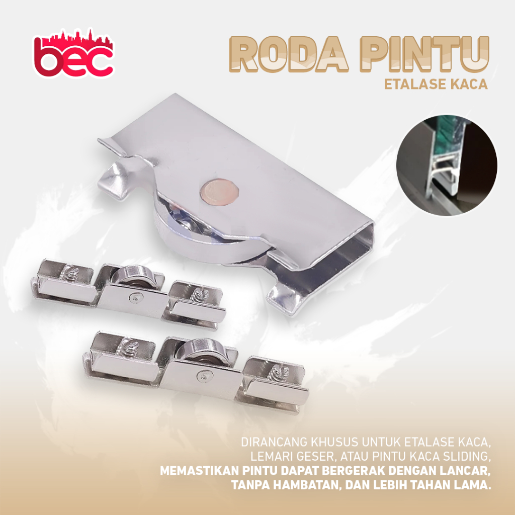 Jual [BEC] Roda Pintu Etalase Kaca - Sliding Door Roller | Roda Sliding ...