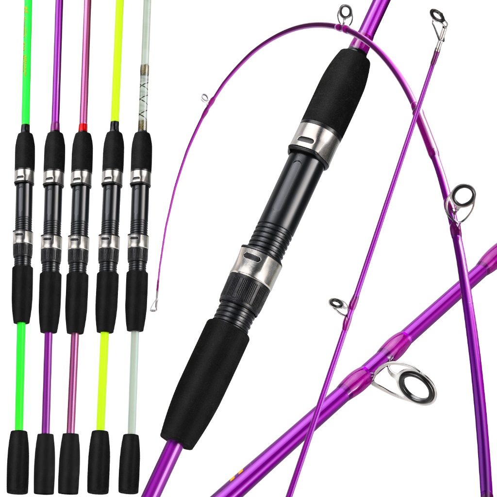 Sougayilang Pancing 2 sections 1.2m 1.8m 2.1m Solid Fishing Rod with EVA Handle for freshwater and saltwater