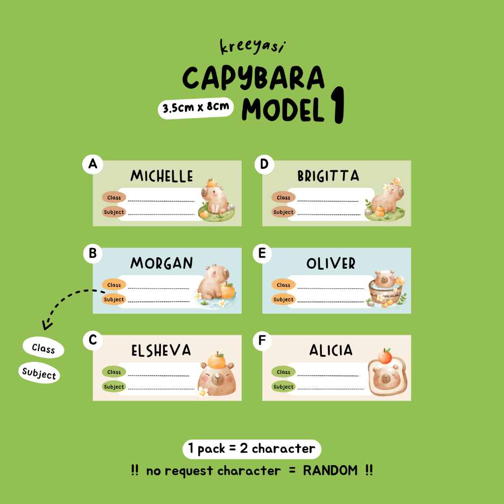 Jual 20pcs CAPYBARA - Stiker Label Buku - Kreeyasi x Stikoo | Shopee ...
