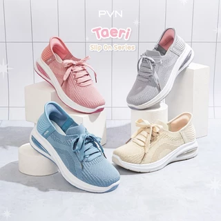 PVN Taeri Slip On Sepatu Sneakers Olahraga Wanita Sport Shoes Black White Pink Cream Grey 281