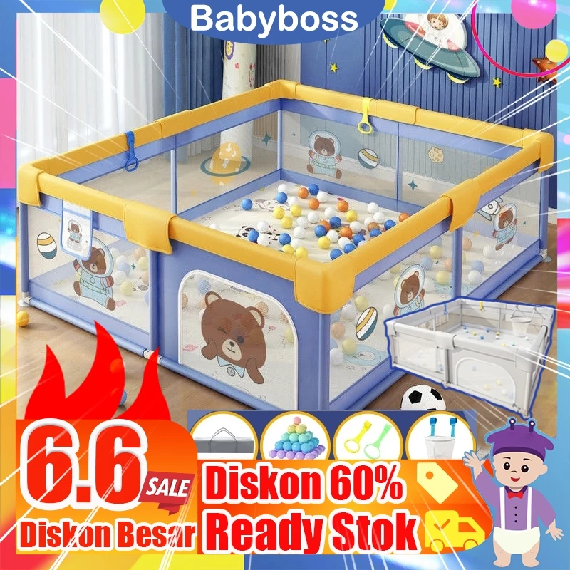 [ready stok]pagar bayi bermain mandi bola anak pembatas kasur pagar bayi pagar