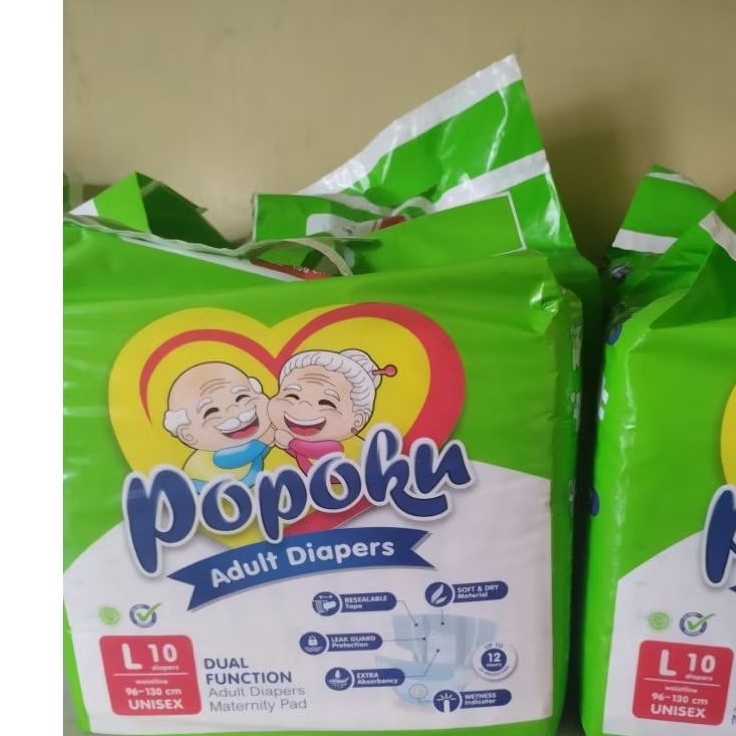 Jual POPOKU adult diapers L10 unisex | Shopee Indonesia