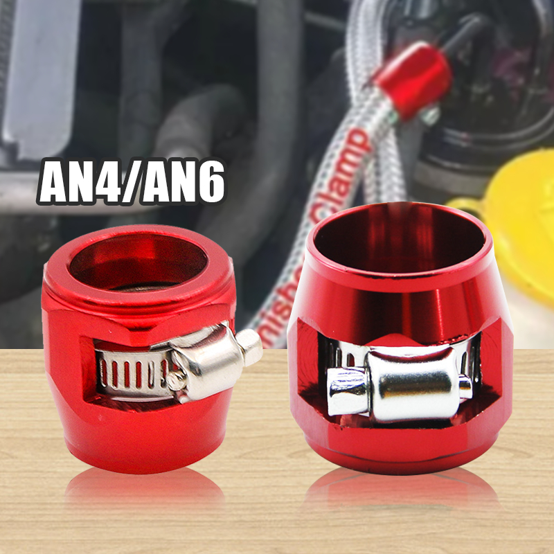 2 Fermagli Portatubo AN4 In Alluminio Rosso Per Olio E Carburante | AN-4