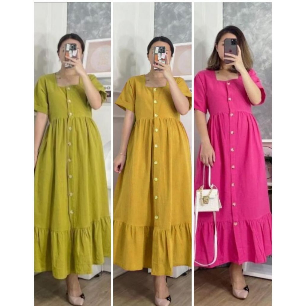 Jual promo Daster Crinkle Airflow 100 dapat tiga Dres wanita kekinian ...