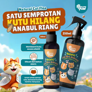 Golden Paw - Natural Cat Flea Remover Obat Spray Premium Pembasmi Penghilang Kutu Kucing Ampuh Pet Herbal Alami