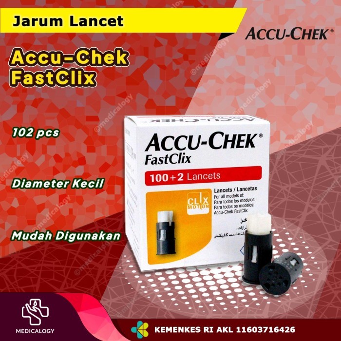 Jual Accu Chek Fastclix isi 102 Jarum Lancet Accu Check Guide Fastclick ...
