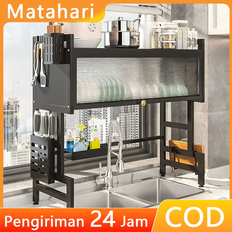 Jual Rak Wastafel Dapur Rak Pembuangan Rak Piring Dengan Penutup Debu ...