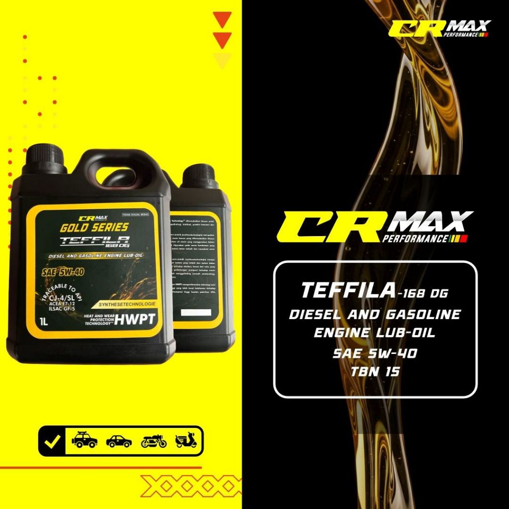 Jual CRMax Performance TEFFILA Lub Oil Gold Series - SAE 5W-40 168 DG ...