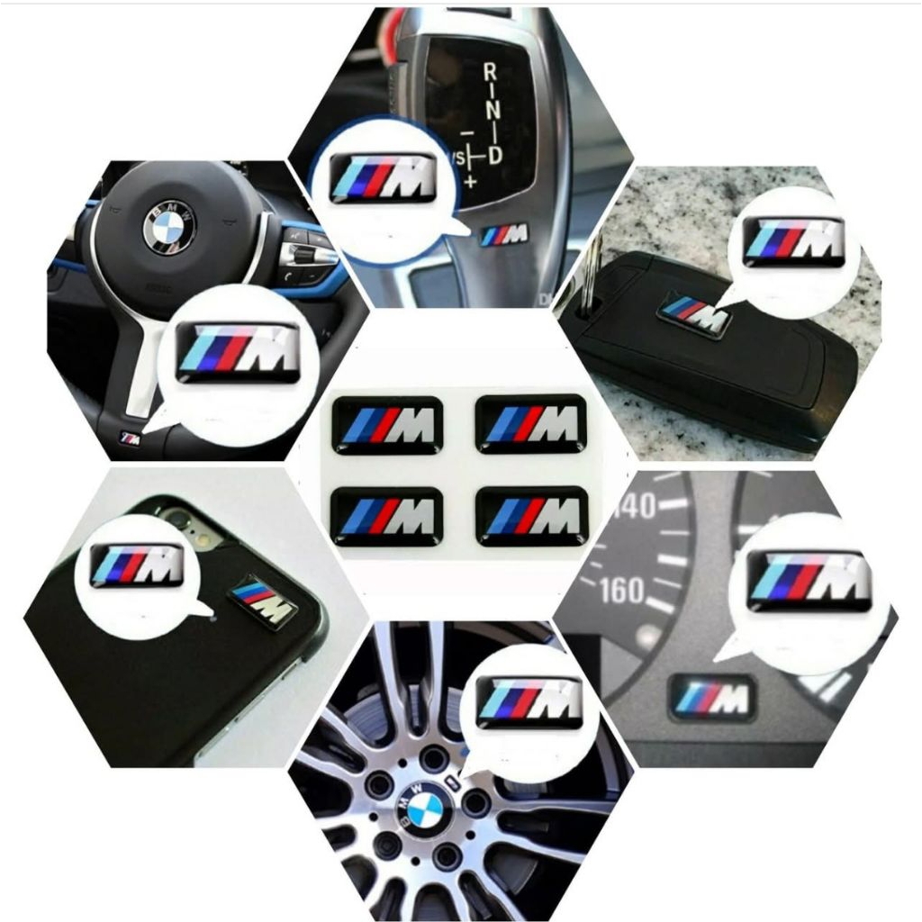 Jual BMW Emblem sticker stiker BMW Mpower Mtech M3 logo stir velg ...