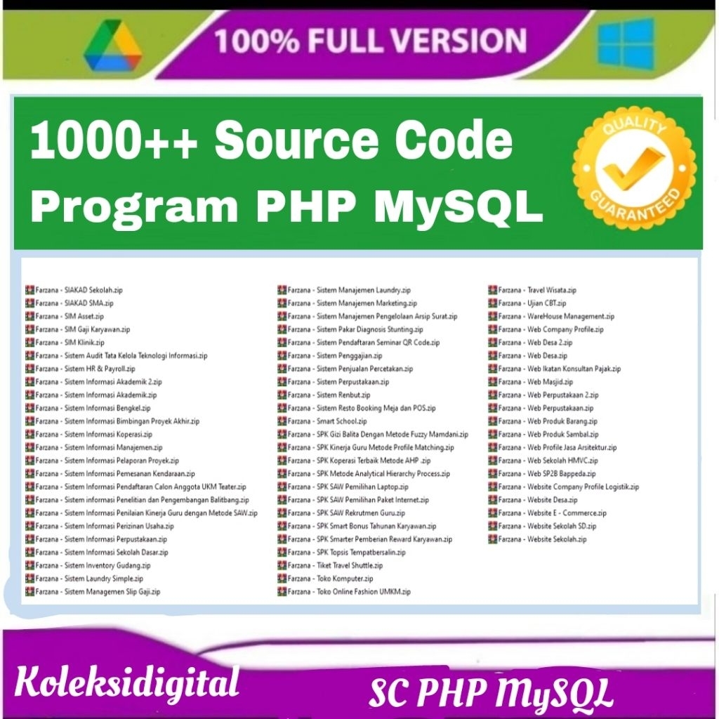 Jual Source Code PHP MySQL - Program Aplikasi Sistem Informasi Berbasis ...
