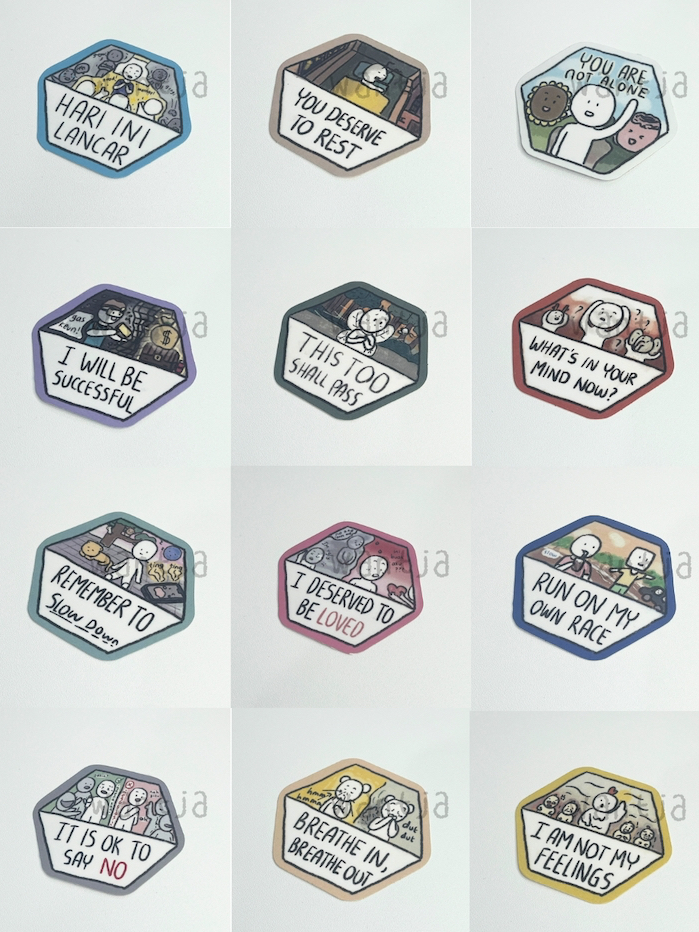 Jual Stiker Afirmasi Full Pack - Mental Health Doodles by Wantja ...