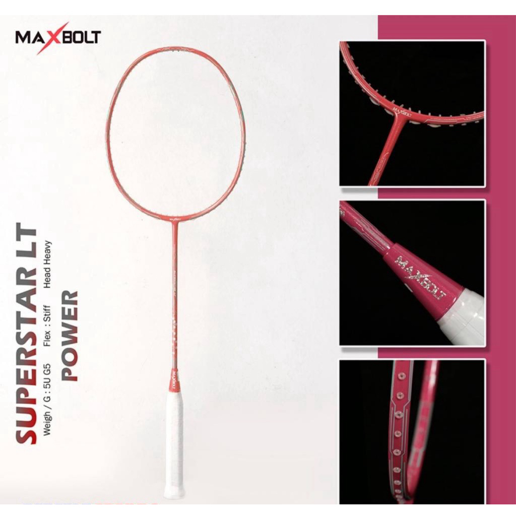 Jual Raket Maxbolt Superstar LT Rainbow 5U Original | Head Heavy | Max ...