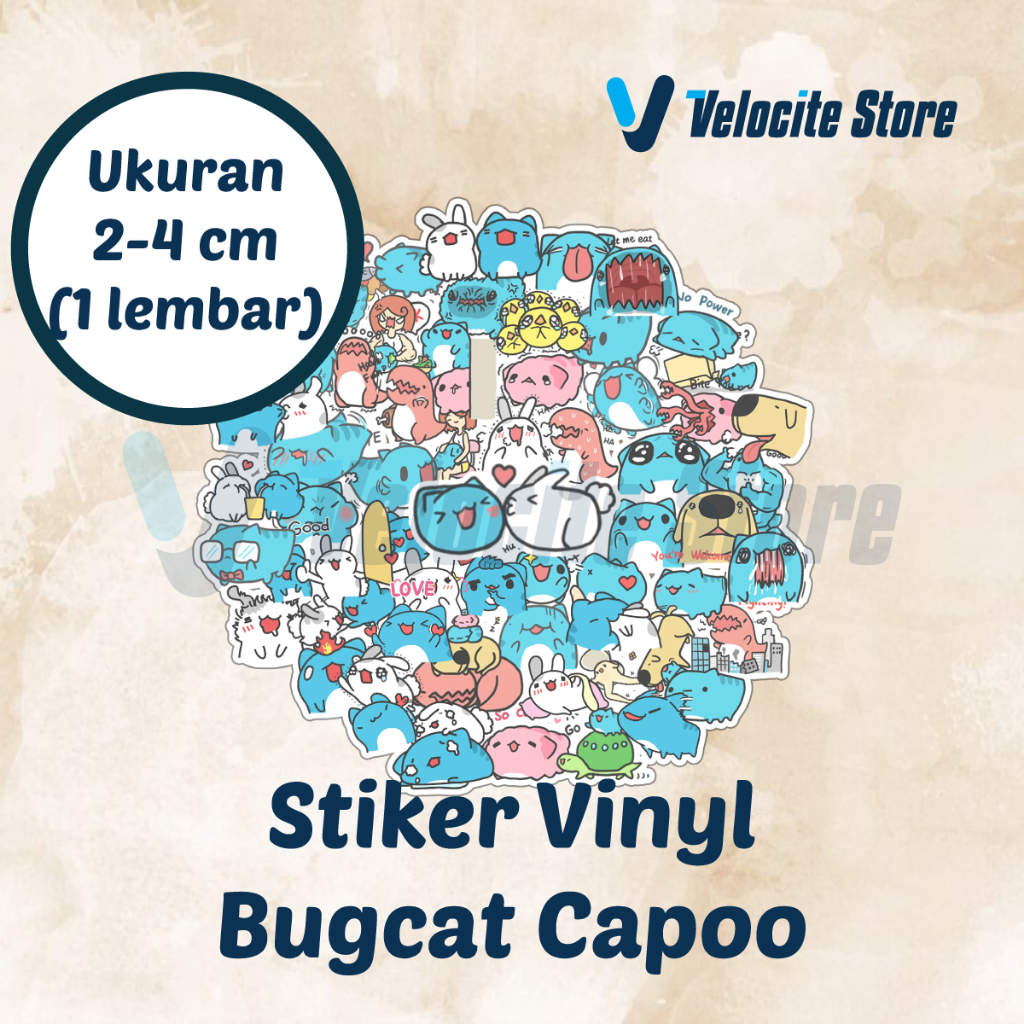 Jual Stiker Vinyl Bugcat Capoo Ukuran 2-4 cm (1 Lembar) | Shopee Indonesia