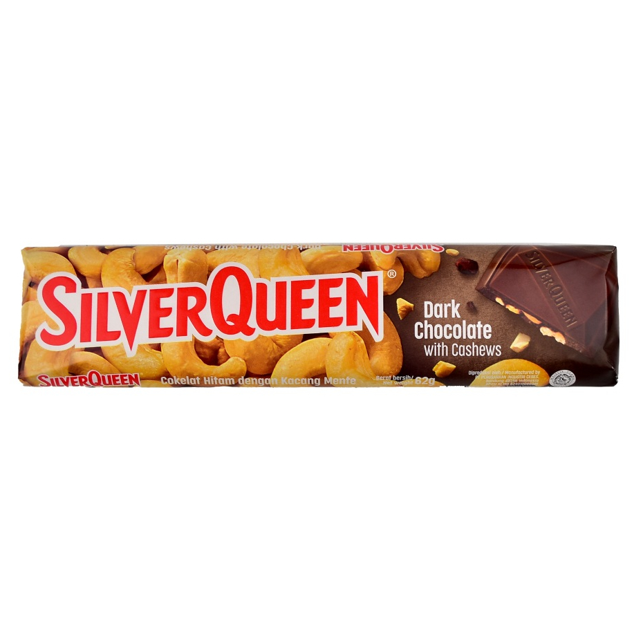 Jual Silver Queen Dark Chocolate with Cashews 62Gr | Shopee Indonesia