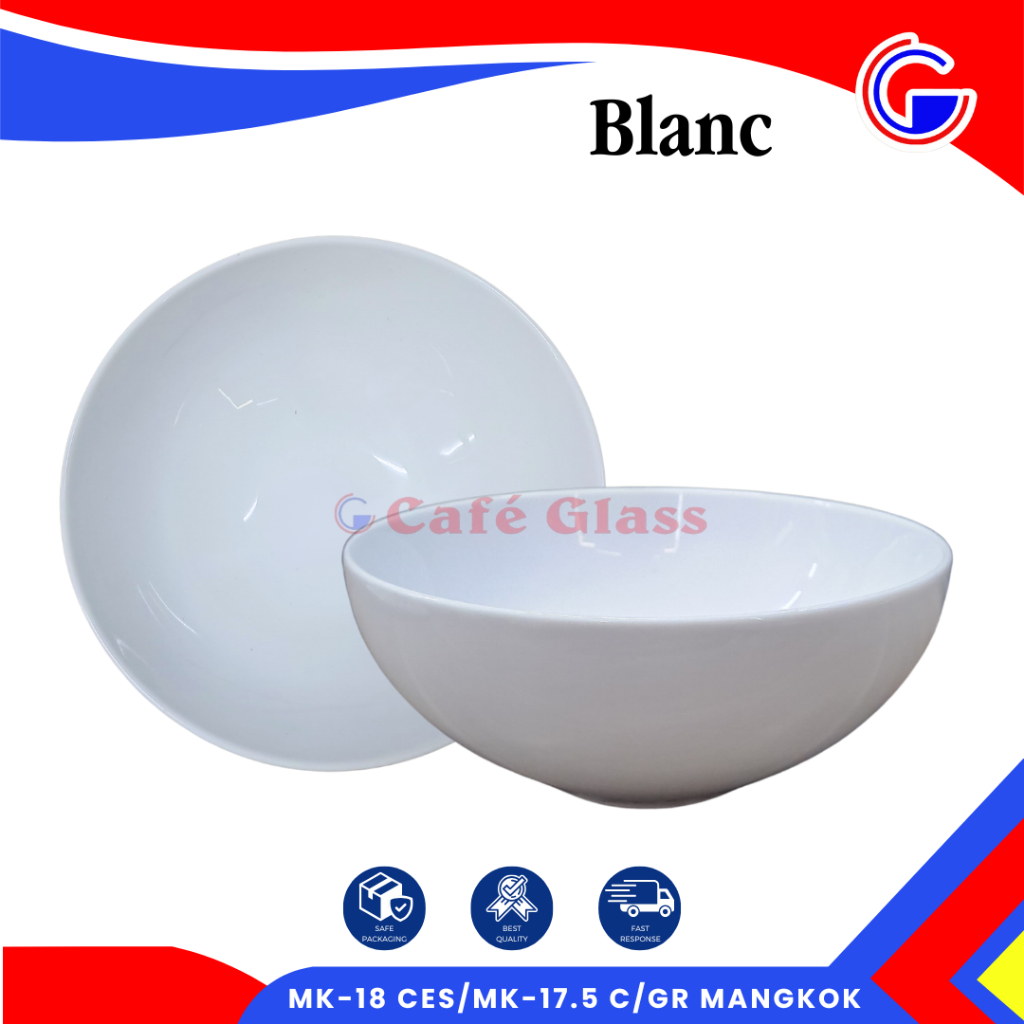 Mangkok Saji Besar - Mangkok Keramok Aesthetic Putih - Mangkok Sayur 17.5 Cm Mk-18 Blanc