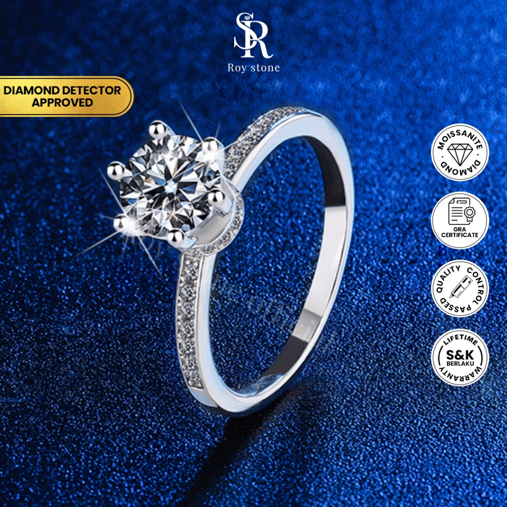 Jual Roystone_Moissanite Cincin Wanita Original Sertifikat GRA ...