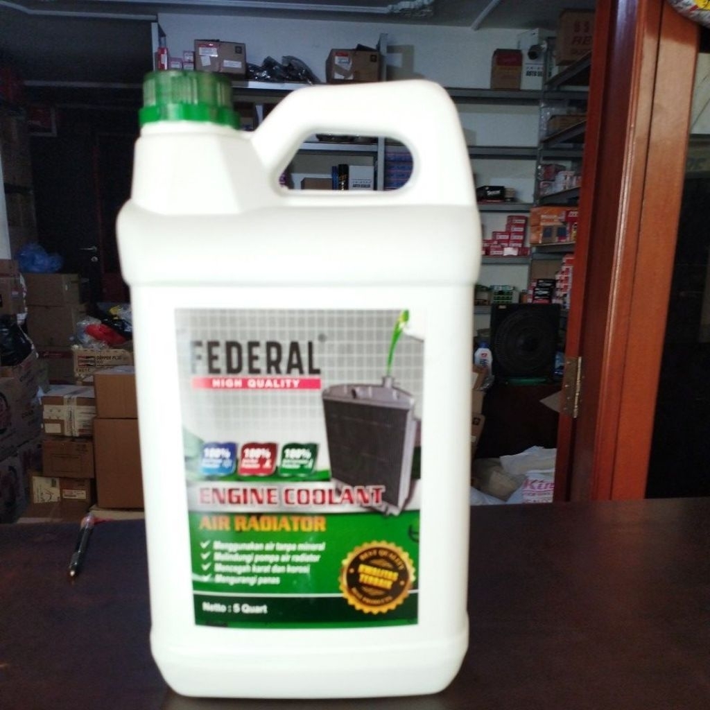 Jual Air radiator coolant Biasa ukuran 5 Liter / F-One Hijau / Modiesha ...
