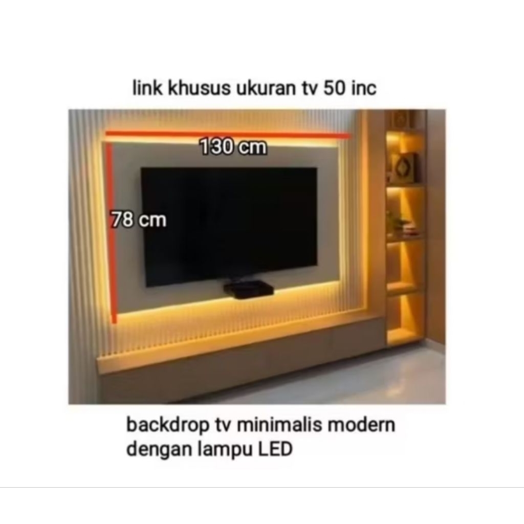 Jual Backdrop Tv led minimalis untuk tv 50inc | Shopee Indonesia