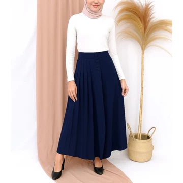 Kulot Husna Wanita Highwaist Kancing 2 Modis Dan Nyaman Cocok Segala Aktivitas