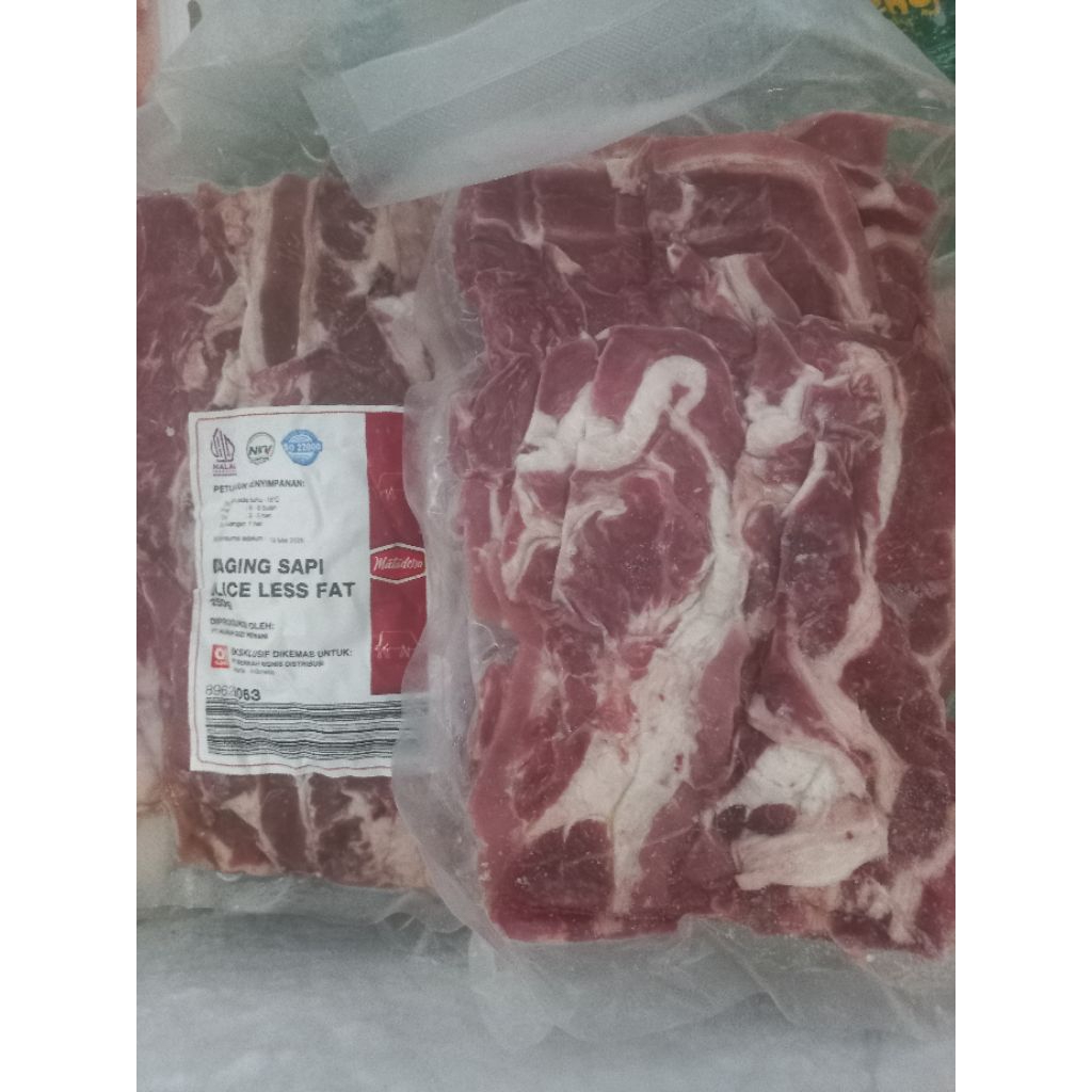 Jual Daging sapi slice less fat beku 250gram/halal logo MUI | Shopee ...