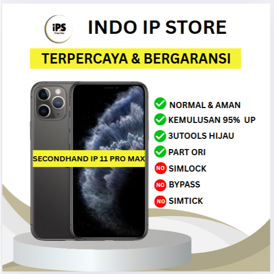 Jual IP 11 Pro Max 64GB 256GB Second Inter Fullset LCD ORI 100 Good ...