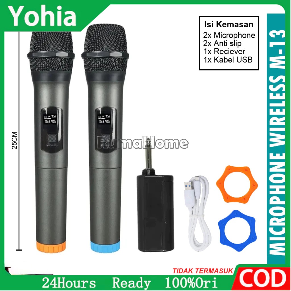 Jual Mic Microphone Karaoke Profesional Wireless MIC 2 Double Free ...