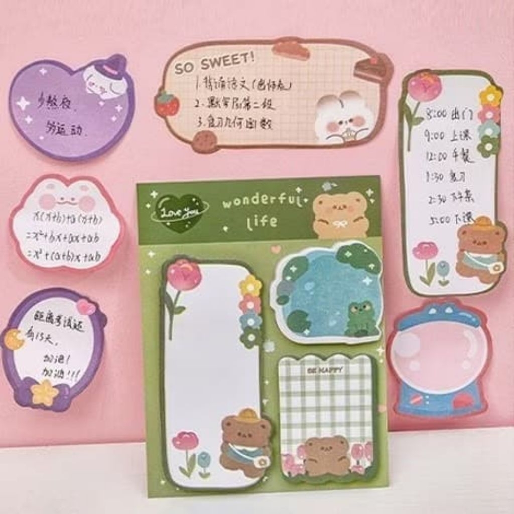 Jual Sticky Note Lucu 3in1 Tempelan Kertas Catatan 60 Lembar Tempelan ...