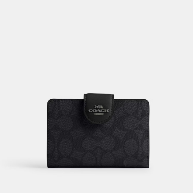 Jual Coach Medium Corner Zip Wallet in Signature Canvas Dompet