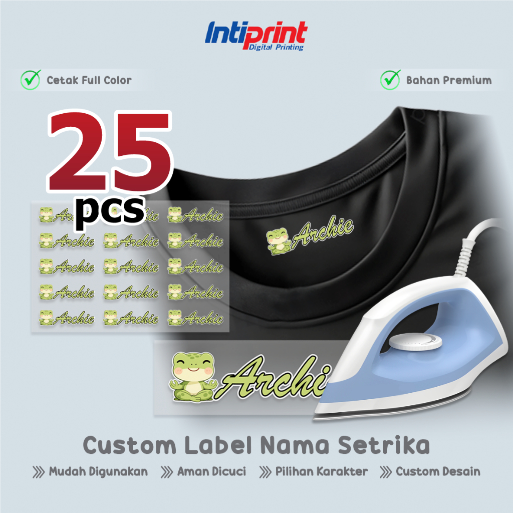 Jual Label Kaos Custom Nama - DTF Printing Sablon Press Setrika Untuk ...
