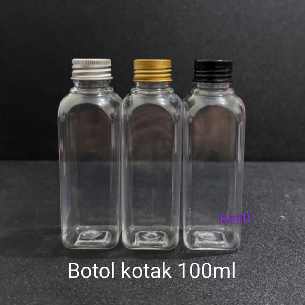 Jual Botol 100ml kotak tutup ulir alumunium | Shopee Indonesia