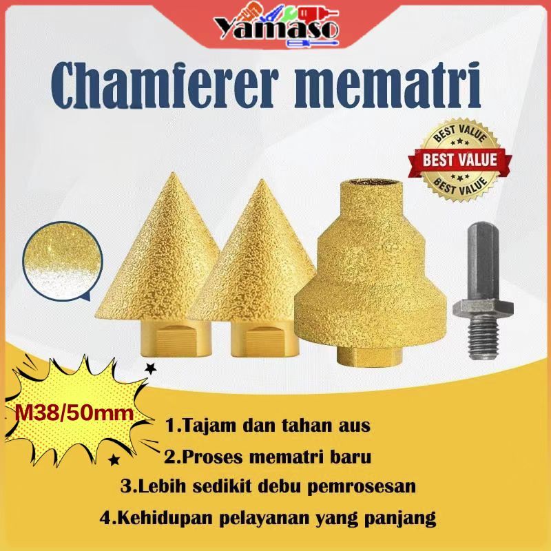 Jual M10 Mata CNC Router 38/50mm Diamond Chamfer Profil Batu Granit ...