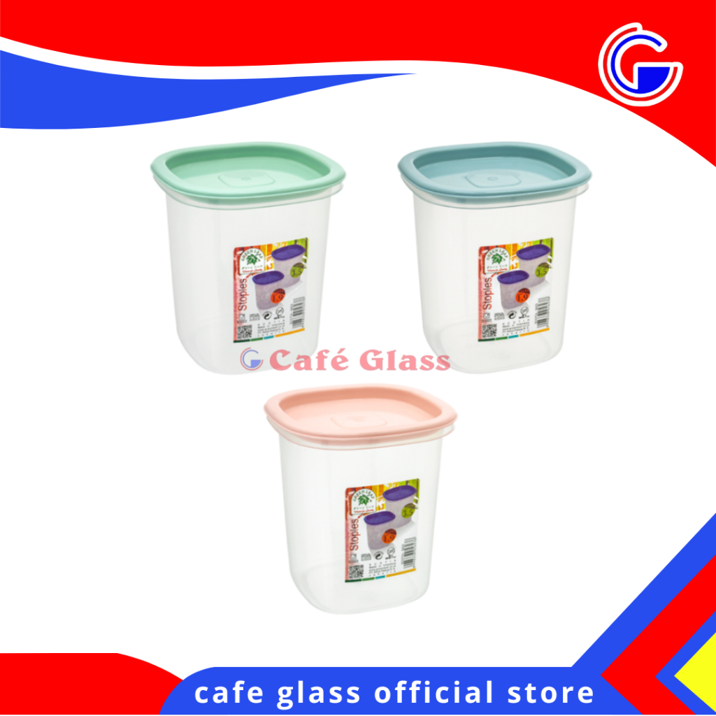 Toples Polos Kotak 1,9 Liter I Toples Kue Grean Leaf I Toples Scotia I Toples Serbaguna I Gl-5623