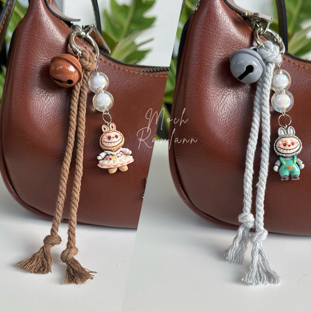Jual Gantungan Tas Tali Macrame Karakter Labubu Lonceng Bunyi | Shopee ...