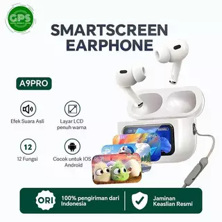 TWS A9 Pro Layar LCD Cerdas Berwarna ANC+ENC Pembatalan Kebisingan Aktif V5.4 Headphone Bluetooth Nirkabel Kontrol Sentuh Bass Surround 360° untuk IOS / Android