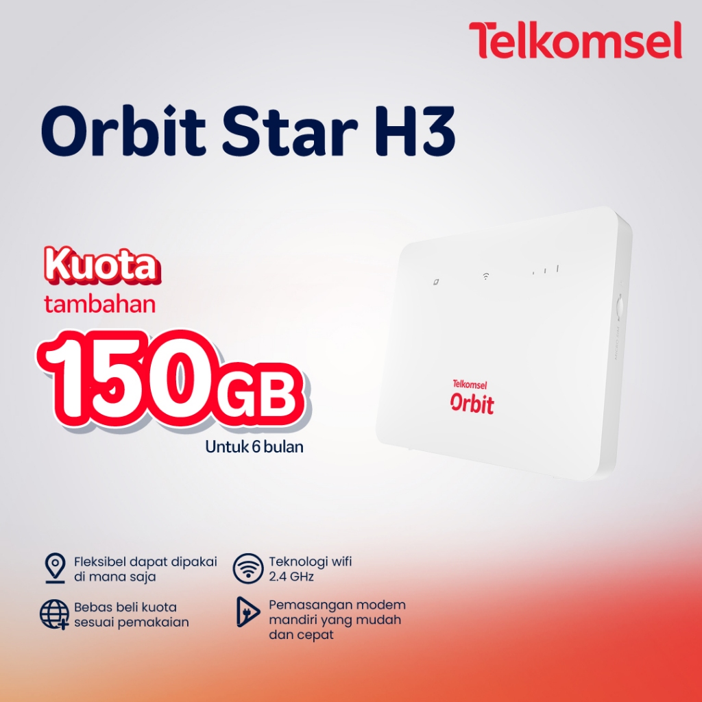Jual Telkomsel Orbit Star H3 Modem WiFi 4G High Speed Bonus Data ...
