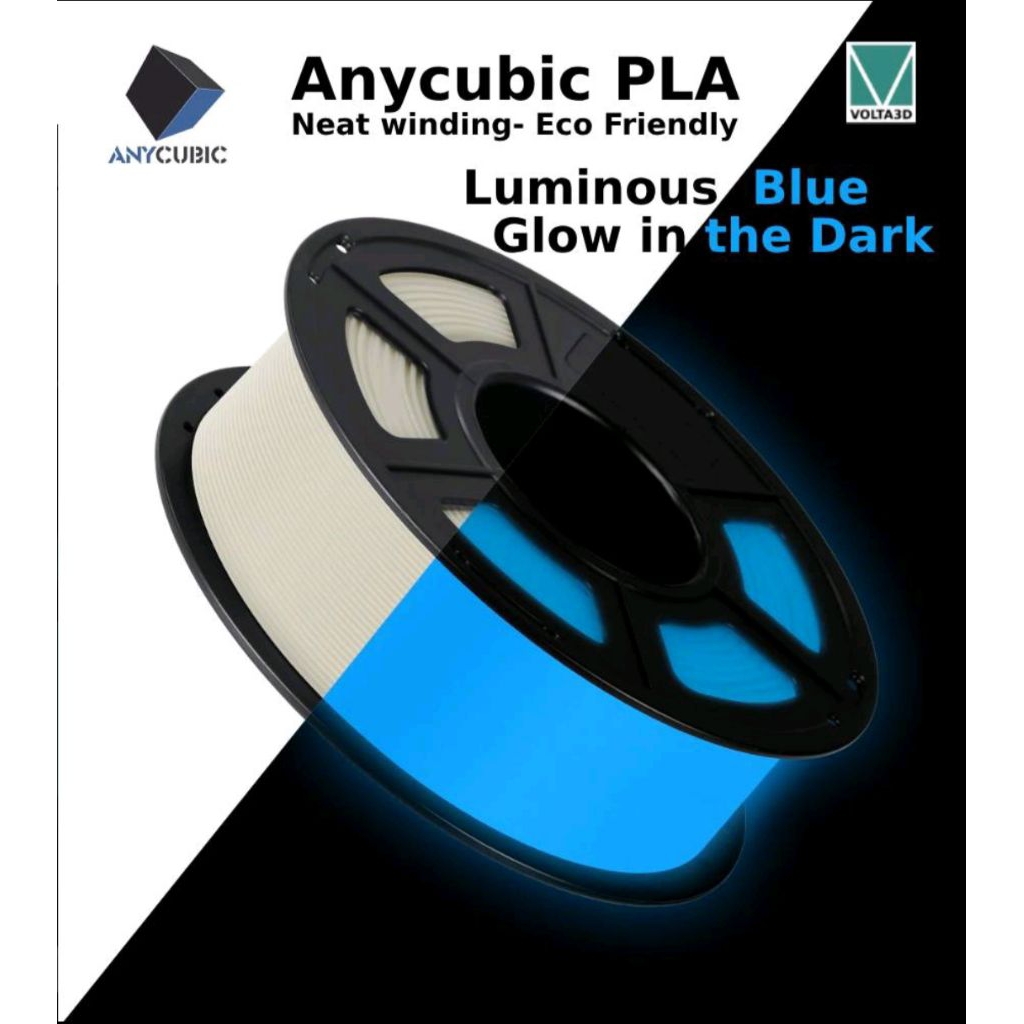 Jual Filament Filamen PLA Anycubic Luminous Blue, Glow in the Dark ...