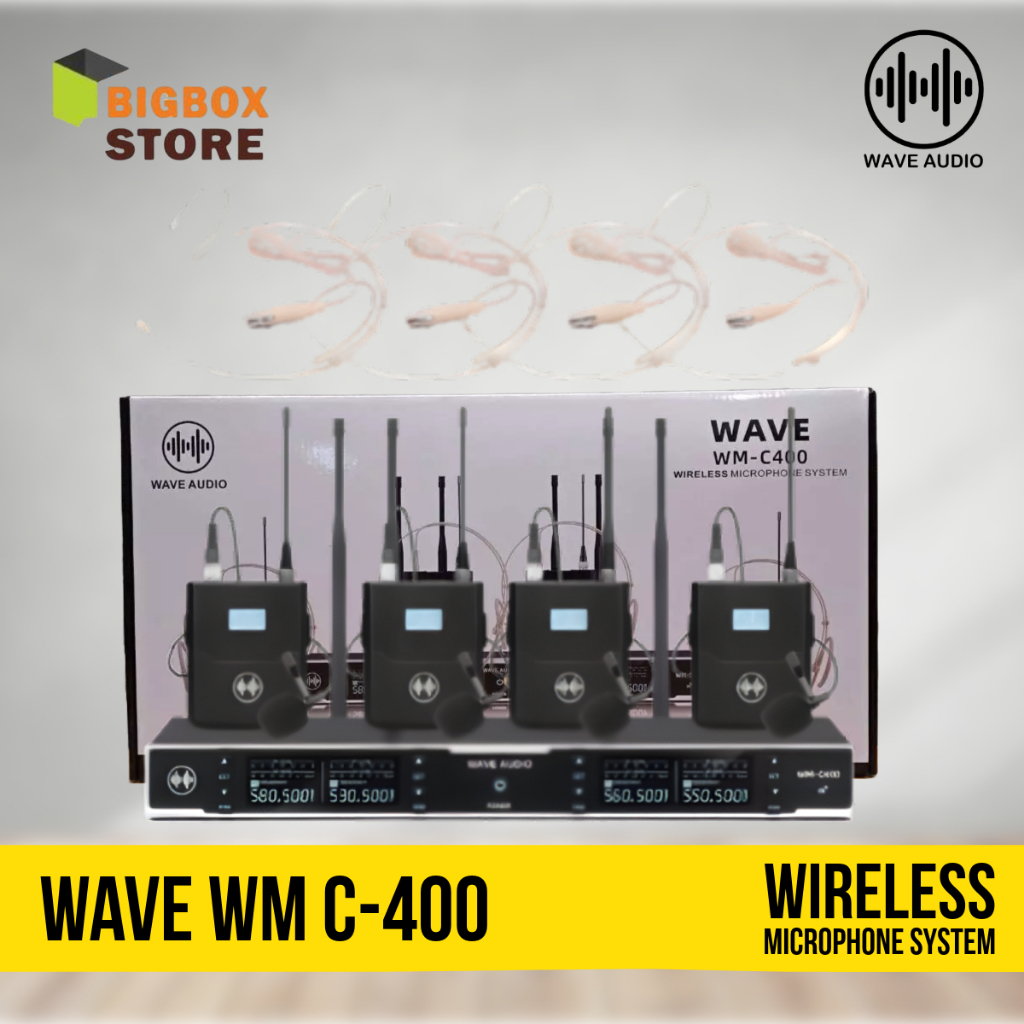 Jual WaveWM-C400 / WM C400 Microphone Wireless 4 Mic Clip-On Original