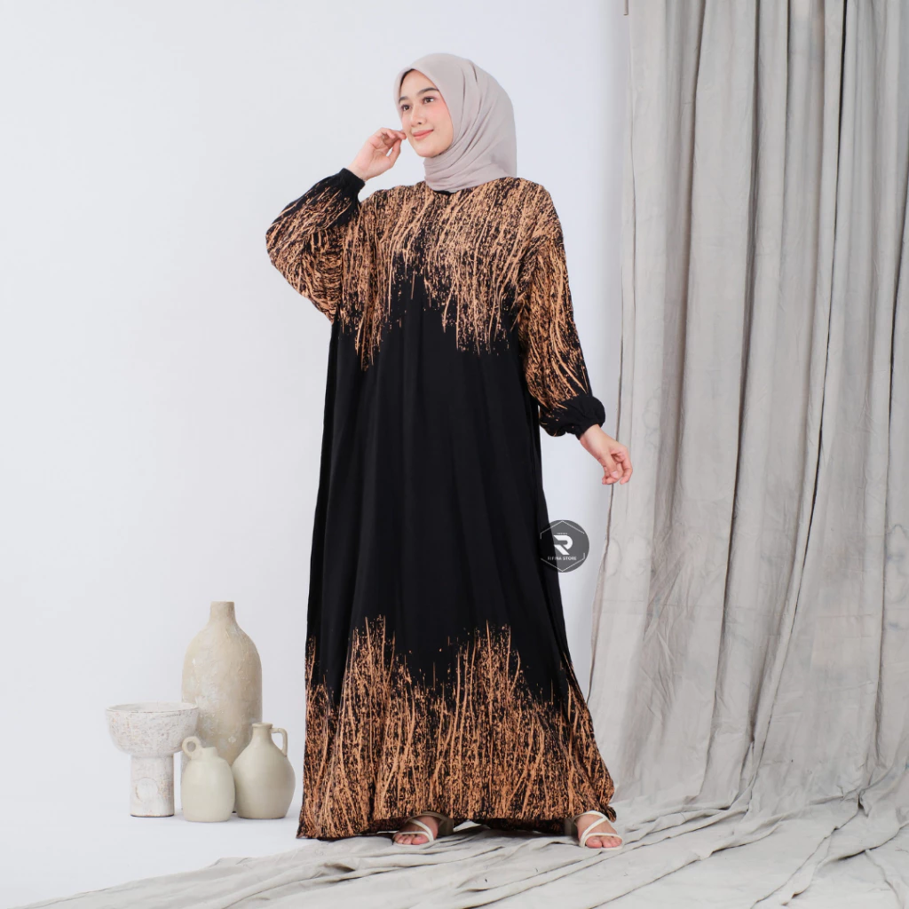 Baju Gamis Rayon Wanita Premium Rifina Shafa Dress untuk kebutuhan busana muslimah