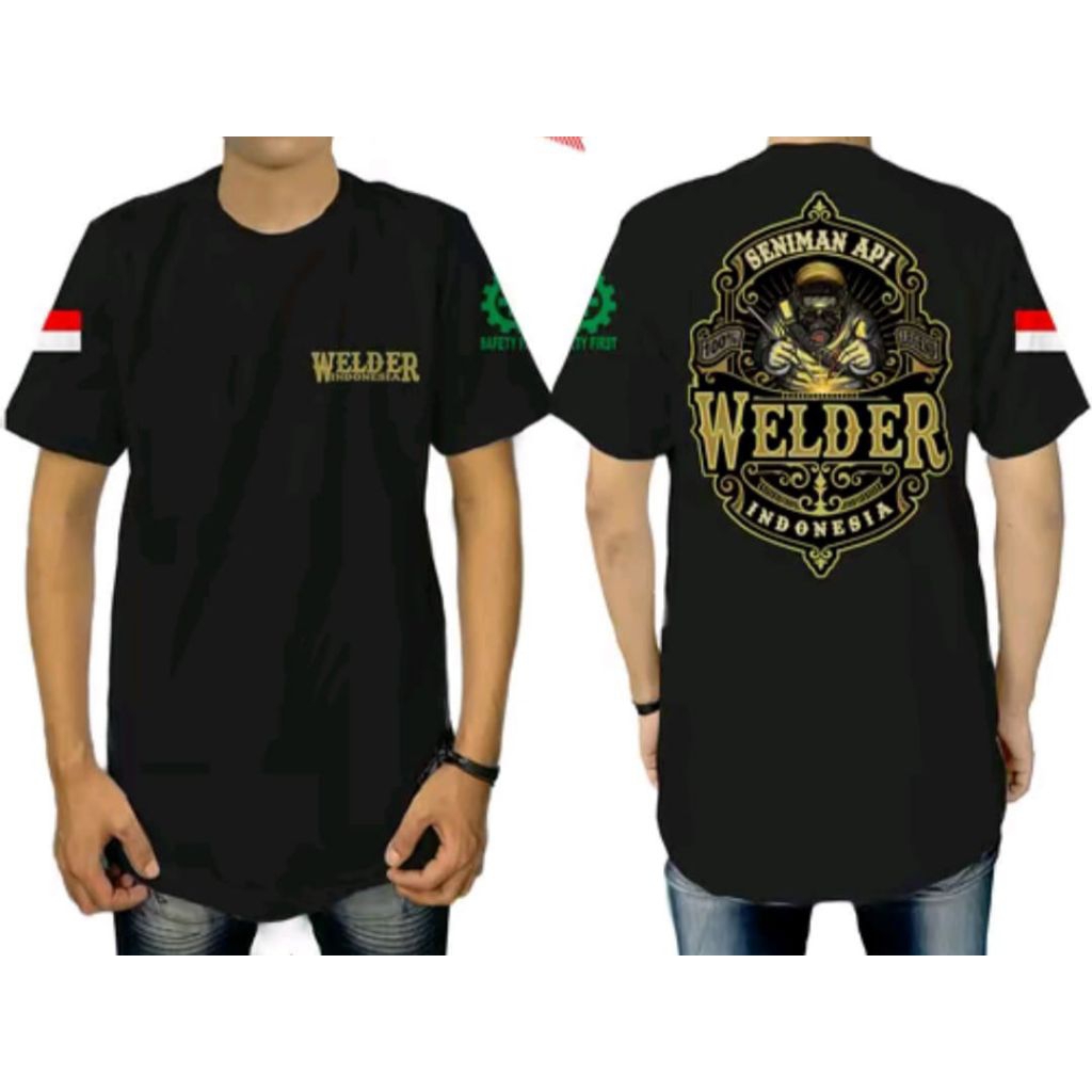 Jual KAOS SENIMAN API WELDER INDONESIA CORAK GOLD | Shopee Indonesia