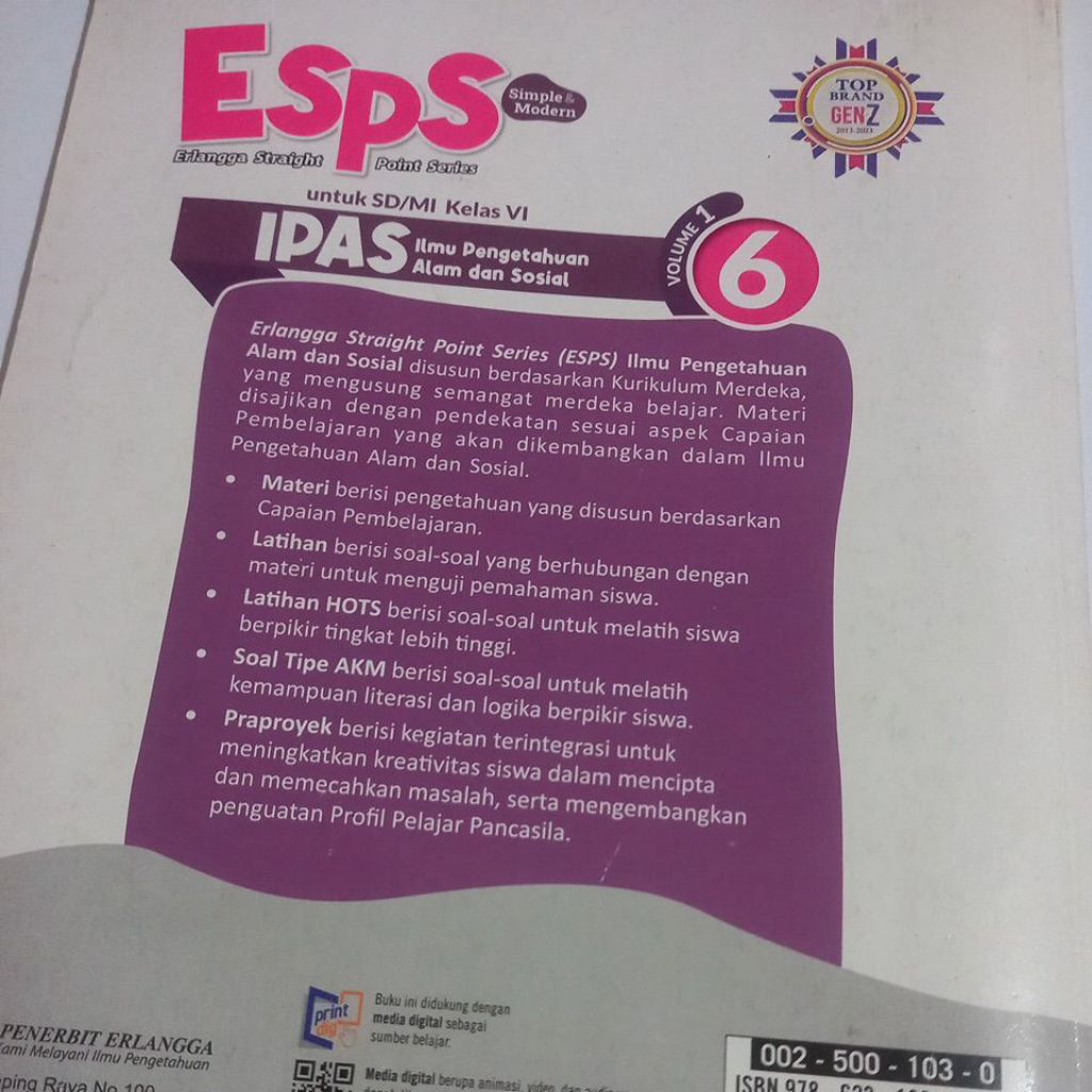 Jual ESPS IPAS ILMU PENGETAHUAN ALAM DAN SOSIAL VOLUME 1 KURIKULUM ...