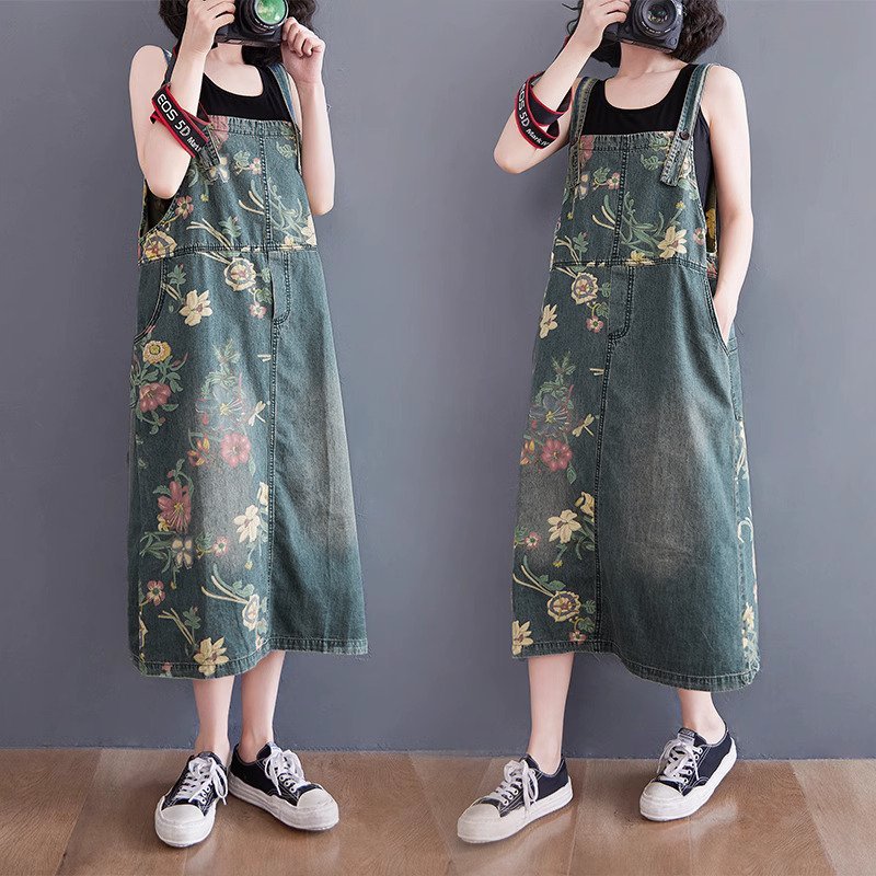 Jual Ruffia Jumpskirt - Premium Oversized Jeans Jumpsuit Rok Fashion ...