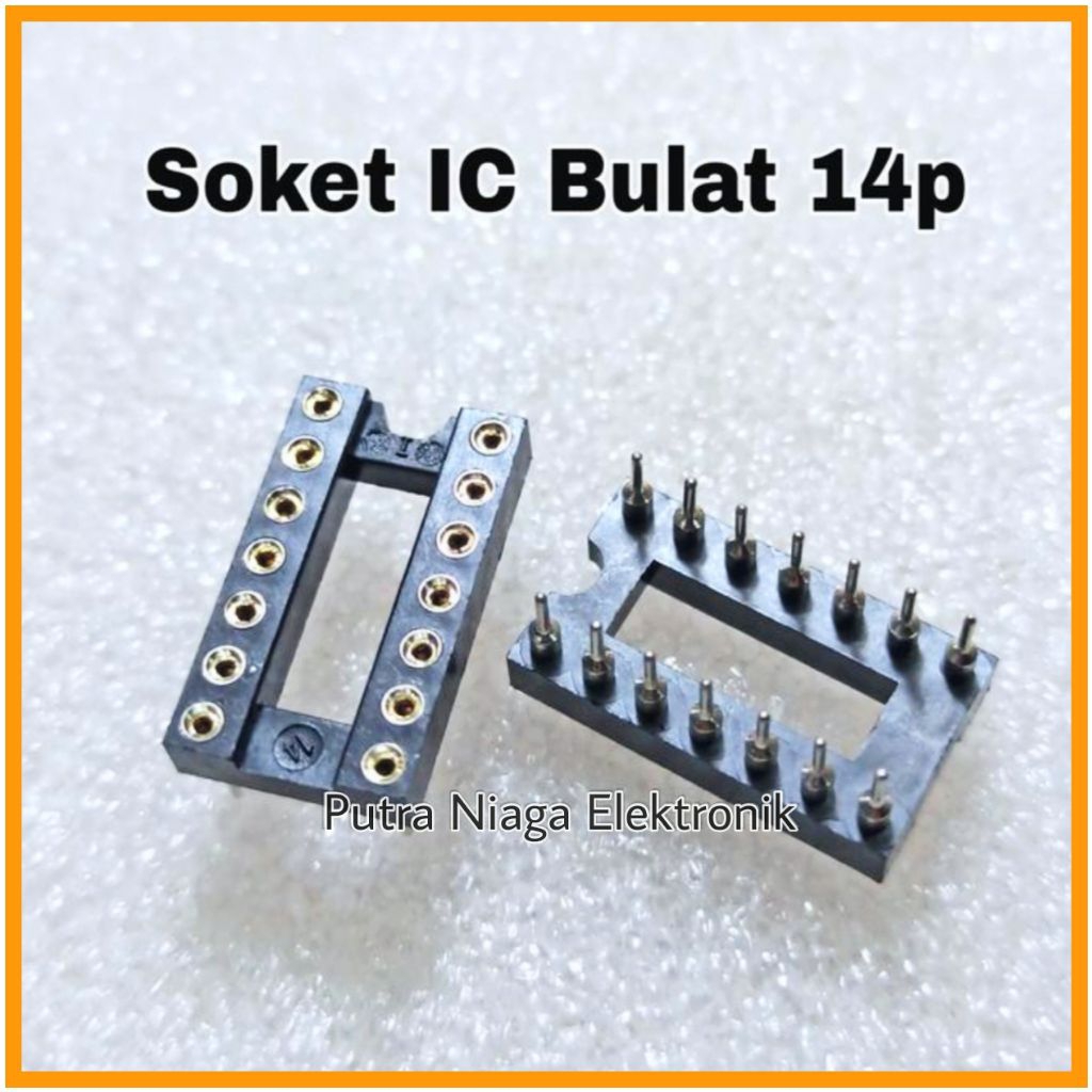Jual Soket IC 14p Bulat Socket Round 14 pin ic Dudukan 7x2 14pin Soket ...