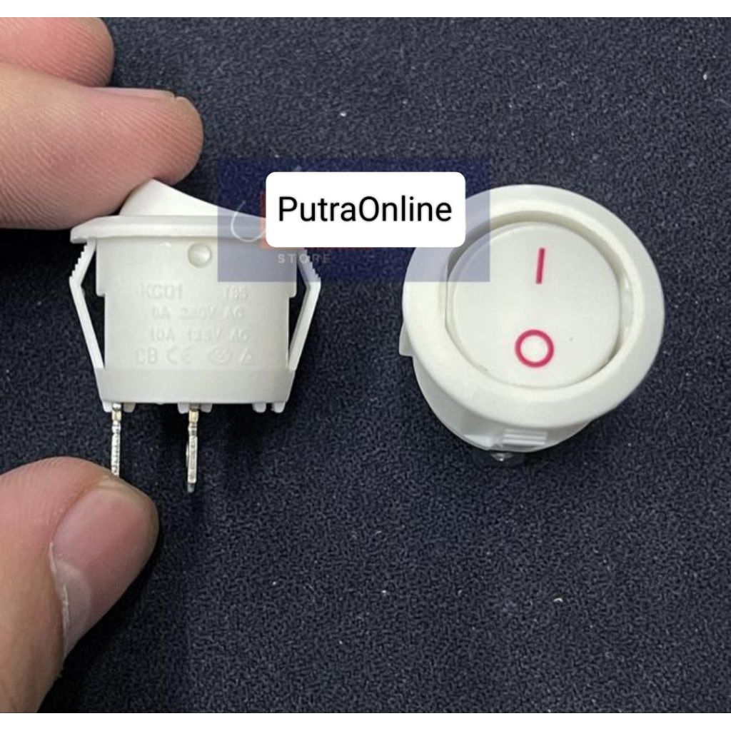 Jual Saklar Switch Bulat On Off 2 pin Putih ( Kualitas Bagus ) | Shopee ...