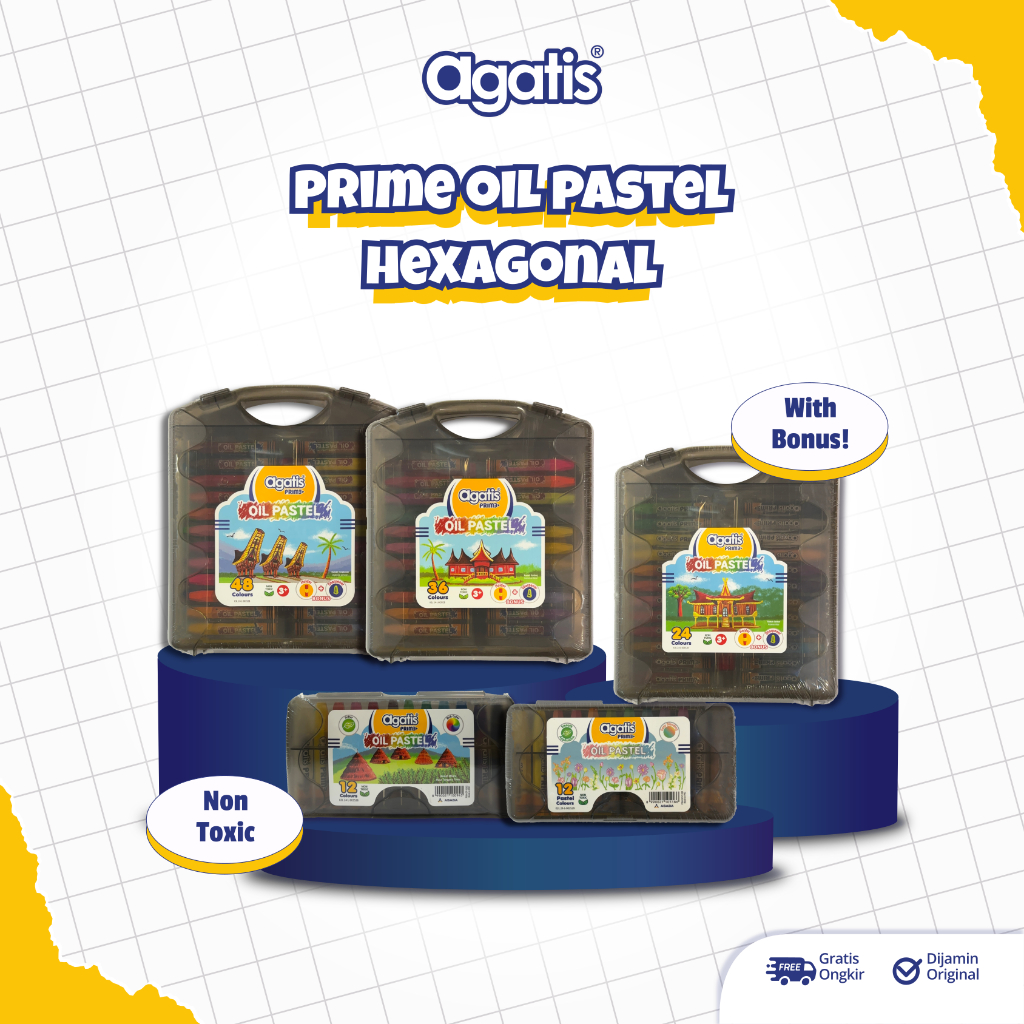 Jual AGATIS Oil Pastel Crayon [PRIME Series] 12, 24, 36, 48 Warna ...