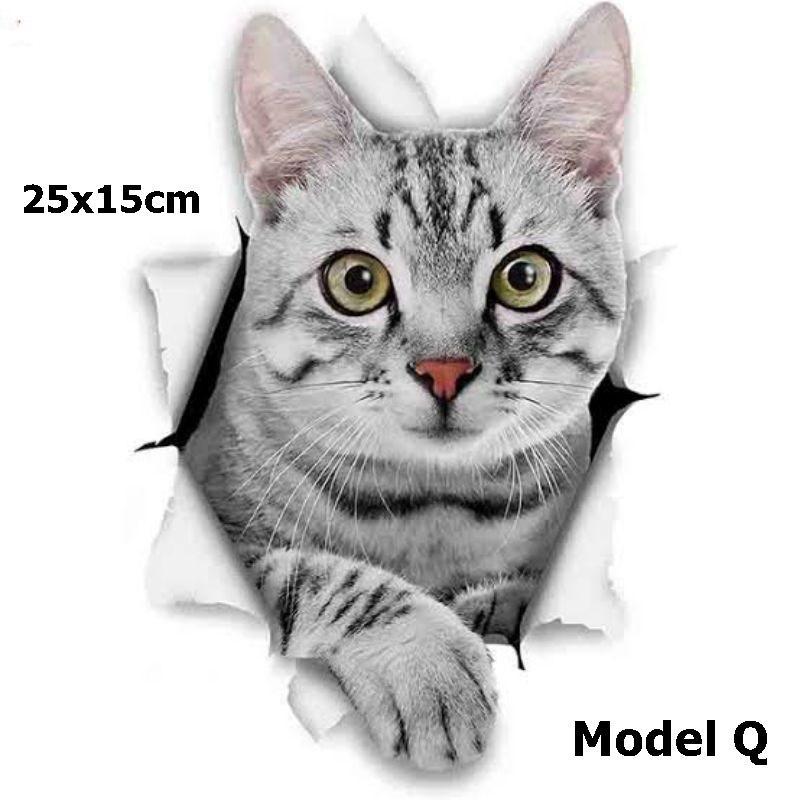 Jual Stiker Hewan Kucing Lucu 3D Tempel Sticker Hiasan Dinding ...