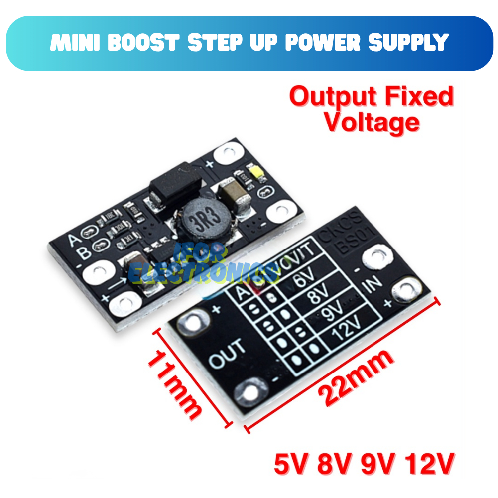 Jual Micro Step Up Boost In 3.7V 5V Out 5v 8v 9v 12v DC Power Supply ...