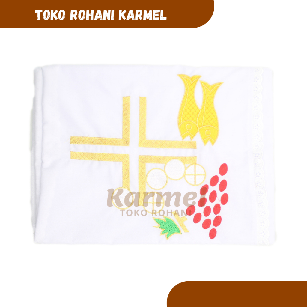 TAPLAK MEJA ALTAR PUTIH / TAPLAK MISA RUMAH / KAIN ALTAR KATOLIK 4