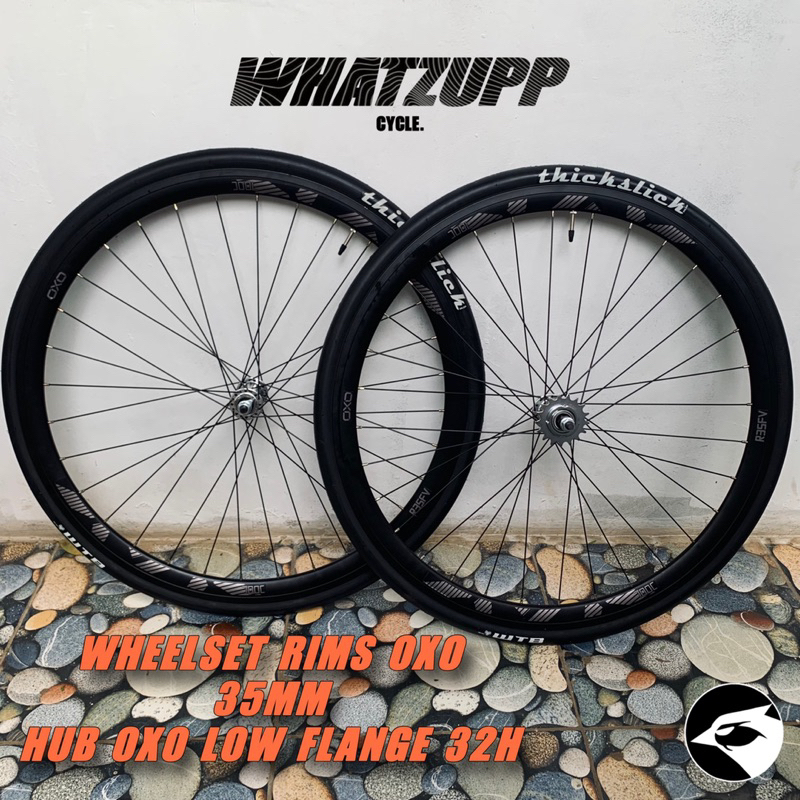 Jual (WHATZUPP CYCLE) WHEELSET FIXIE RIMS OXO R35FV 35MM 32H 700 C ...