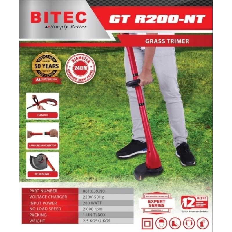 Jual Potong Rumput Listrik Bitec GT R200-NT Grass Trimmer 280 Watt ...