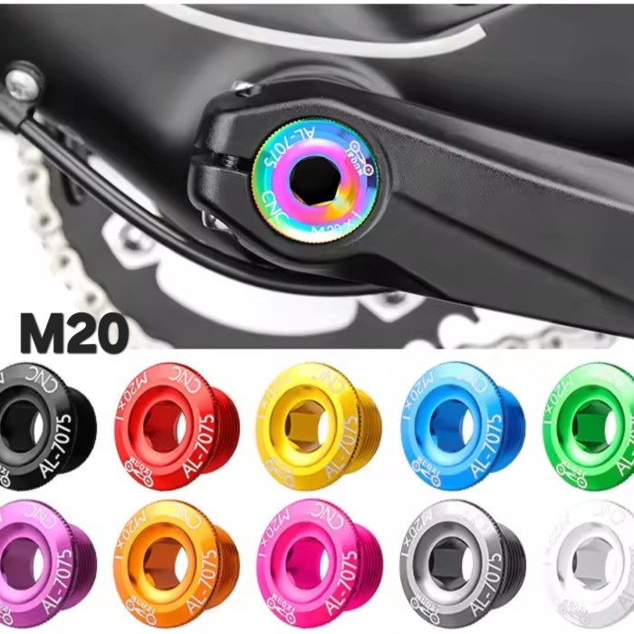2 Stks M18 Fiets Crank Cover Schroefdop Stofdicht Waterdicht Aluminium Onderdelen voor Prowheel Hollow Geïntegreerde Crankstel(M18 Zwart